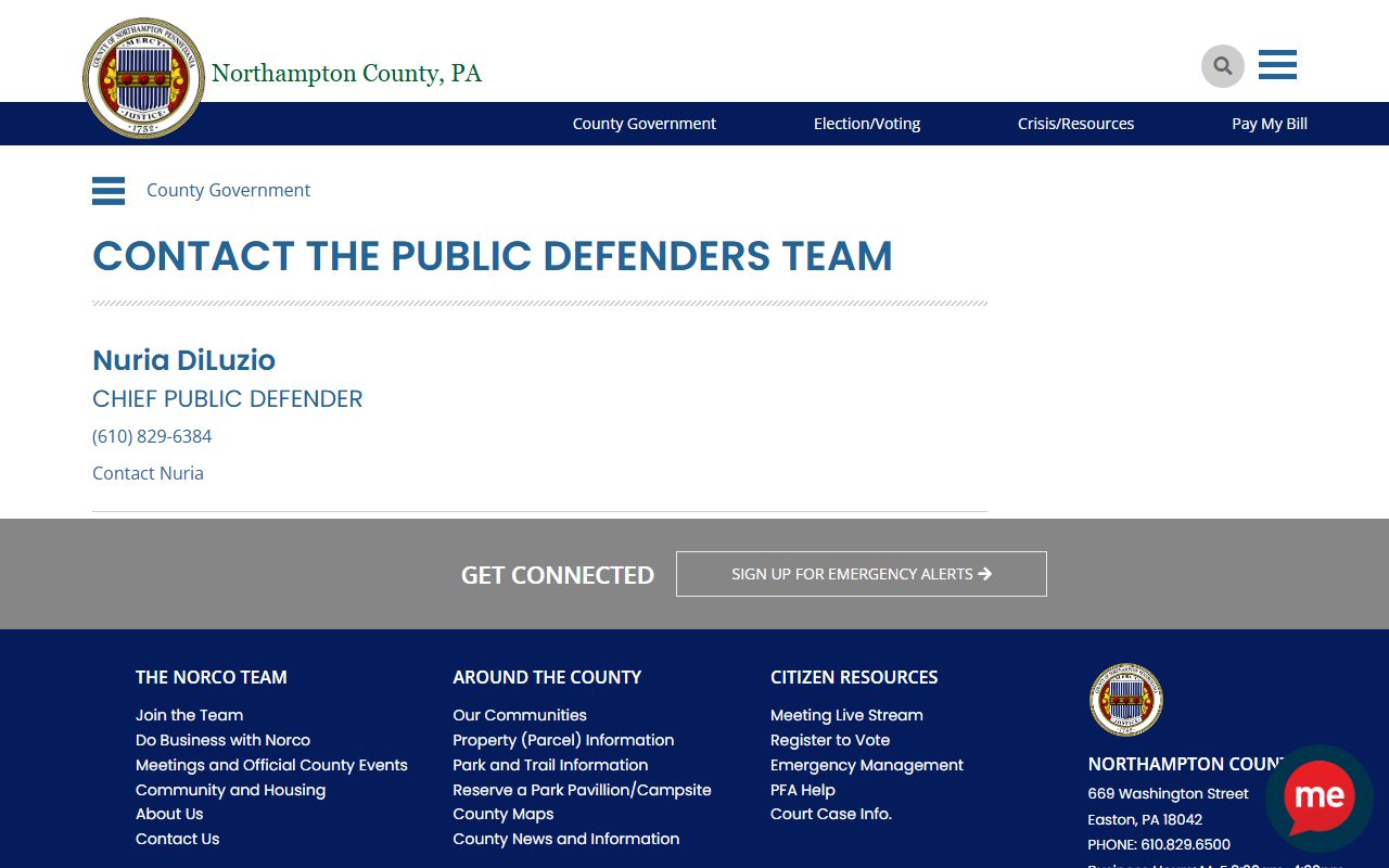 Northampton County arrest records and court charges Public Defender contact page