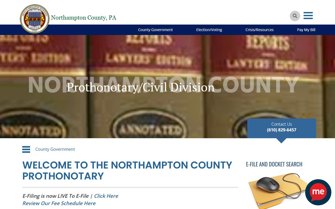 Northampton County court records Prothonotary office page