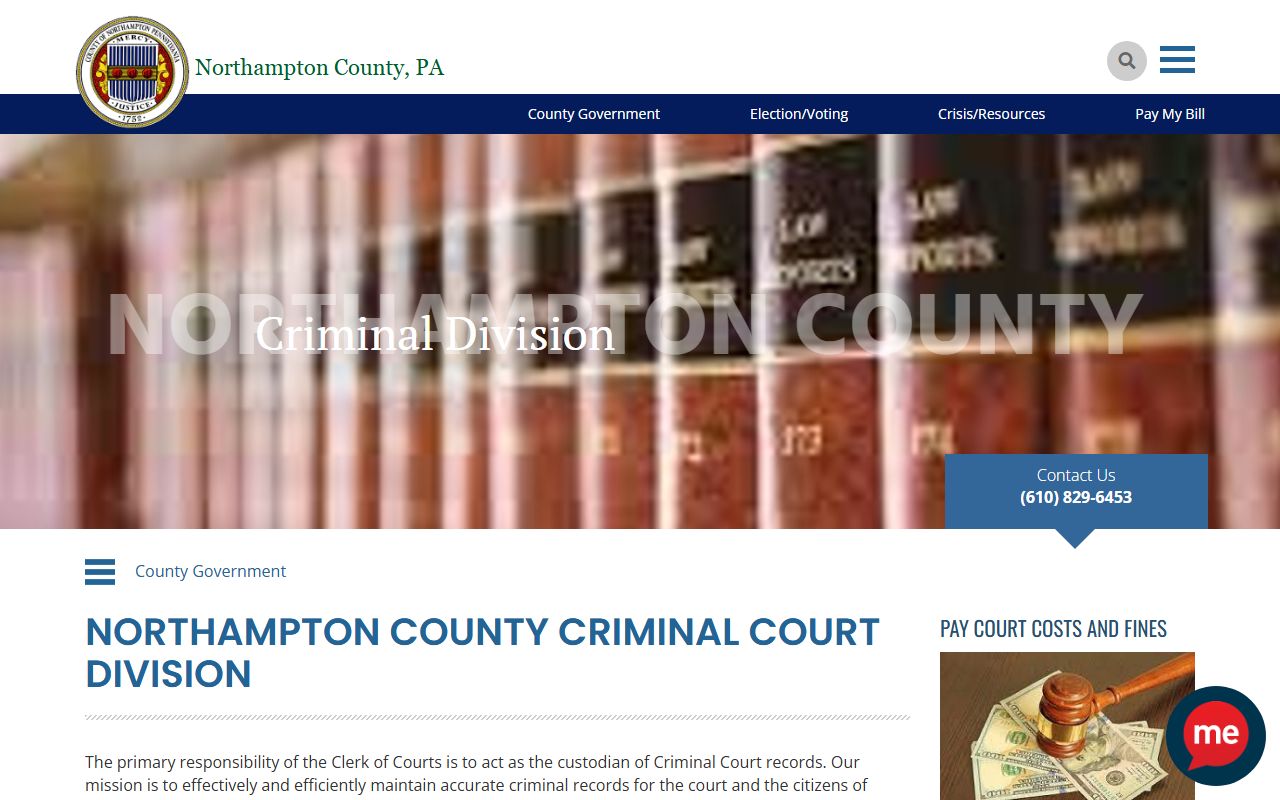 Northampton County criminal court records county Criminal Division page