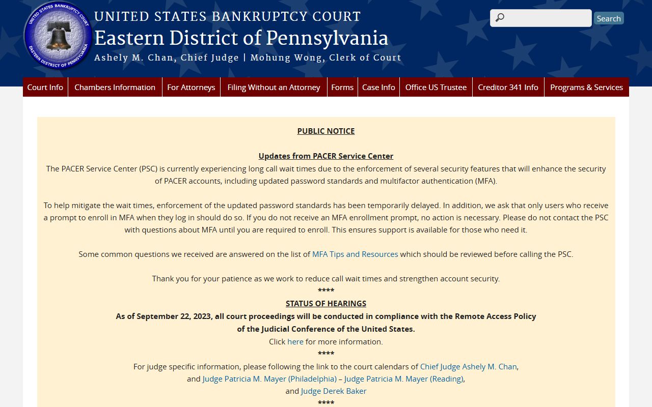 Northampton County Court of Common Pleas records and bankruptcy court distinction