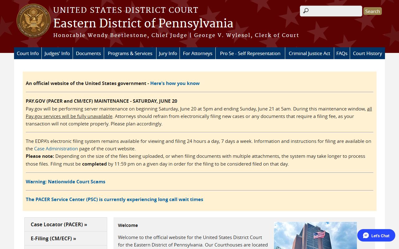 Northampton County Court of Common Pleas records and federal district court distinction