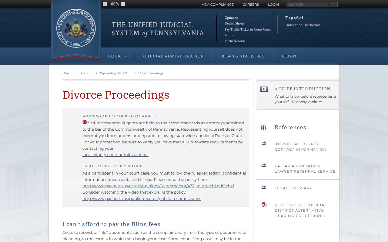 Northampton County marriage and divorce records Pennsylvania divorce proceedings
