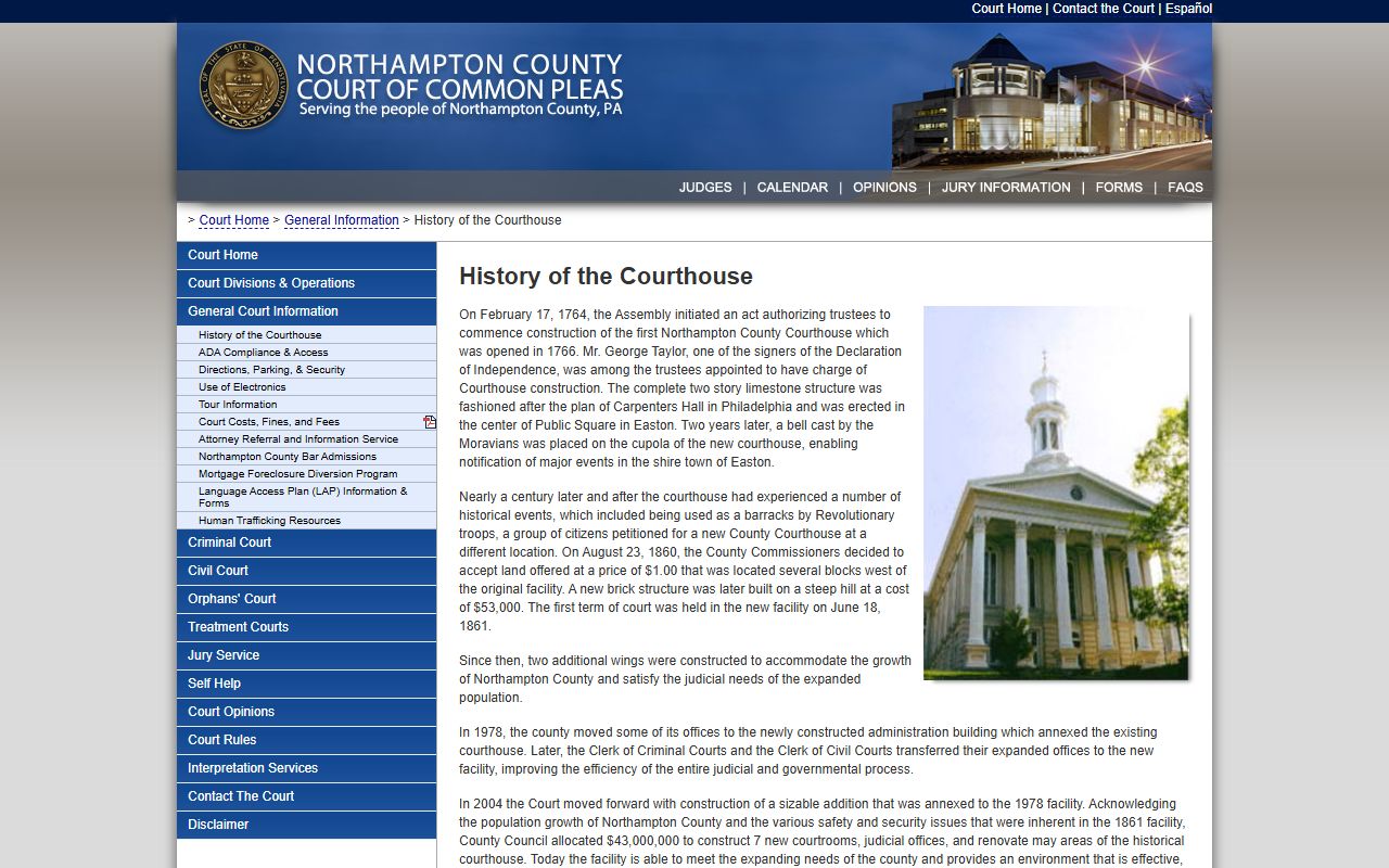 Northampton County court records courthouse history