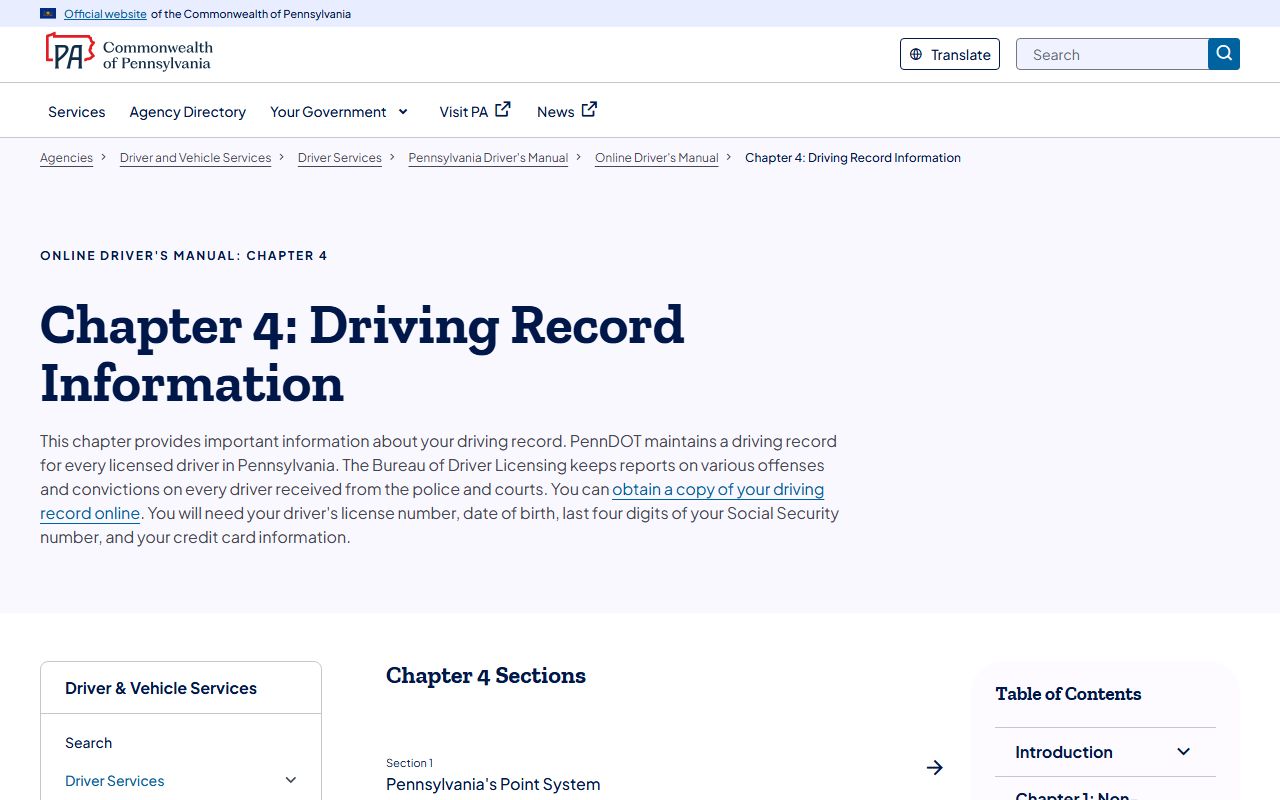 Northampton County traffic court records PennDOT driving record information